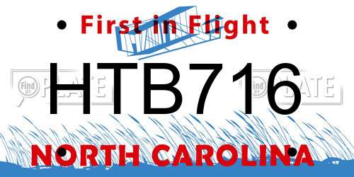 HTB716 North Carolina License Plate