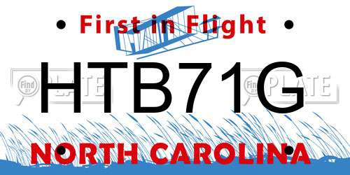 HTB71G North Carolina License Plate