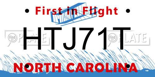HTJ71T North Carolina License Plate