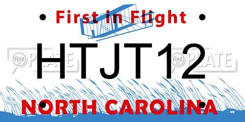 HTJT12 North Carolina License Plate