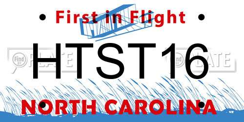 HTST16 North Carolina License Plate