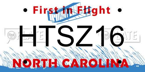 HTSZ16 North Carolina License Plate