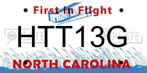 HTT13G North Carolina License Plate