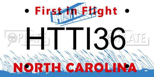 HTTI36 North Carolina License Plate