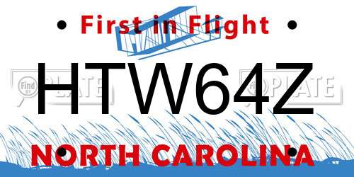 HTW64Z North Carolina License Plate