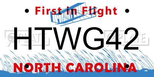 HTWG42 North Carolina License Plate