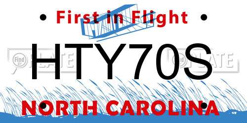 HTY70S North Carolina License Plate