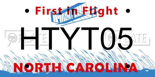 HTYT05 North Carolina License Plate
