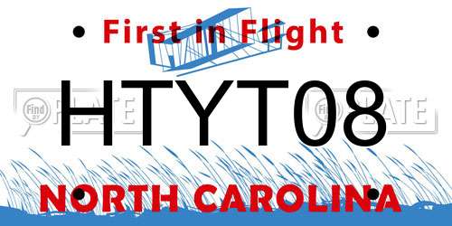 HTYT08 North Carolina License Plate