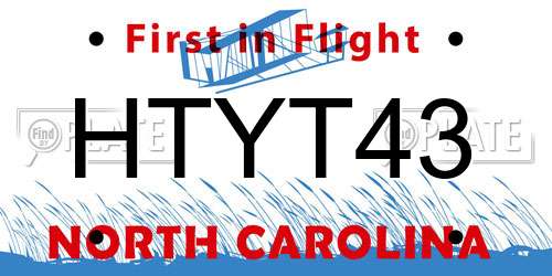 HTYT43 North Carolina License Plate