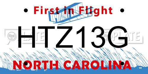 HTZ13G North Carolina License Plate