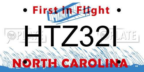 HTZ32I North Carolina License Plate