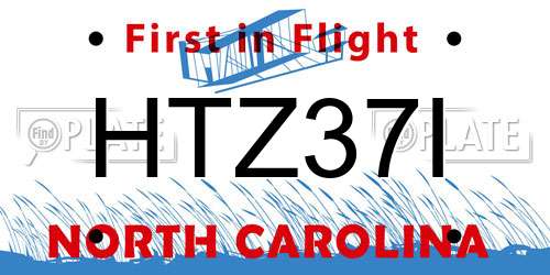 HTZ37I North Carolina License Plate