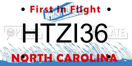 HTZI36 North Carolina License Plate