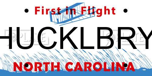 HUCKLBRY North Carolina License Plate