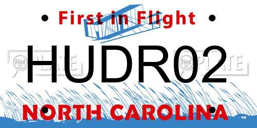 HUDR02 North Carolina License Plate