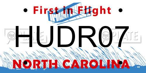 HUDR07 North Carolina License Plate