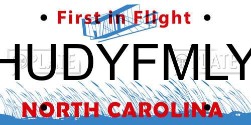 HUDYFMLY North Carolina License Plate