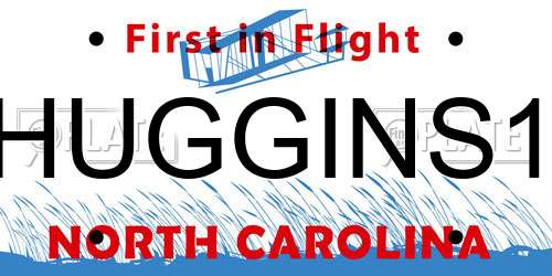 HUGGINS1 North Carolina License Plate