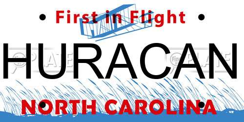 HURACAN North Carolina License Plate