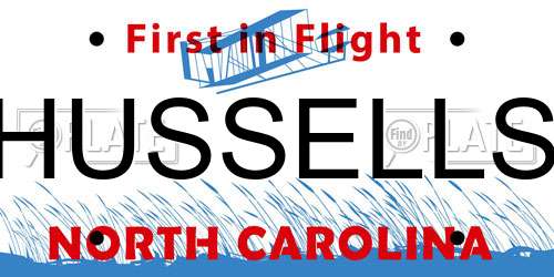 HUSSELLS North Carolina License Plate