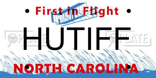HUTIFF North Carolina License Plate
