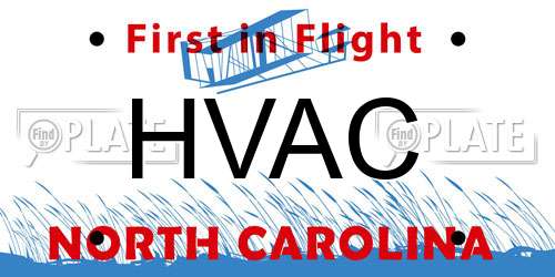 HVAC North Carolina License Plate