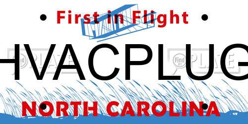 HVACPLUG North Carolina License Plate