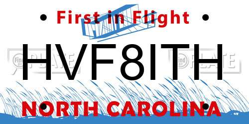 HVF8ITH North Carolina License Plate