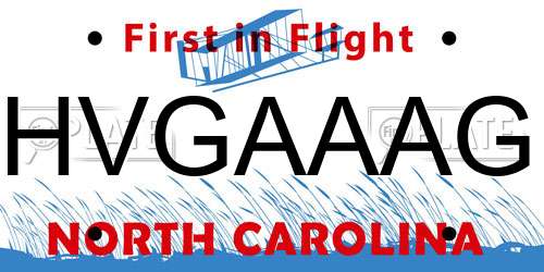HVGAAAG North Carolina License Plate