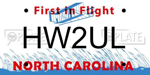HW2UL North Carolina License Plate