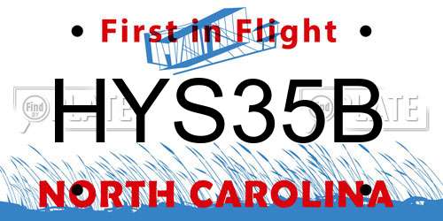 HYS35B North Carolina License Plate