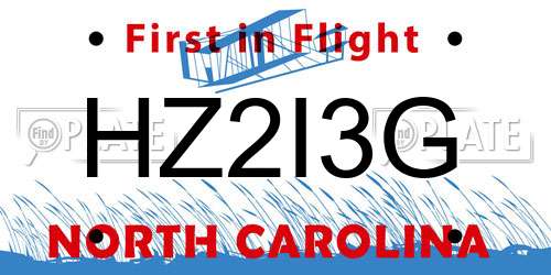 HZ2I3G North Carolina License Plate