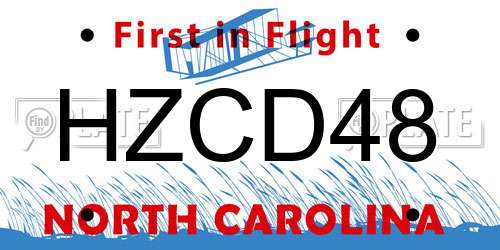 HZCD48 North Carolina License Plate