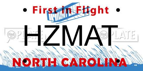 HZMAT North Carolina License Plate