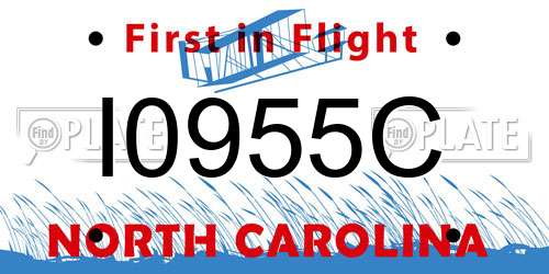 I0955C North Carolina License Plate