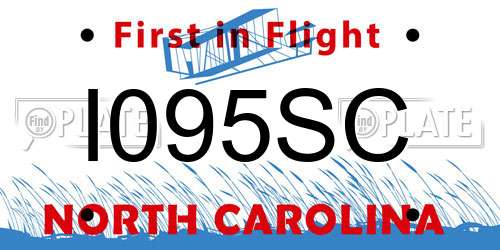 I095SC North Carolina License Plate
