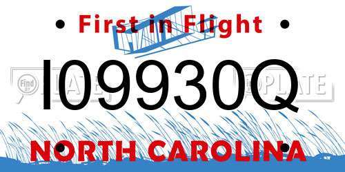 I09930Q North Carolina License Plate