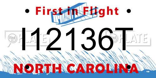 I12136T North Carolina License Plate