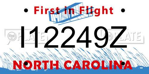 I12249Z North Carolina License Plate