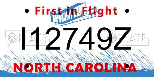 I12749Z North Carolina License Plate