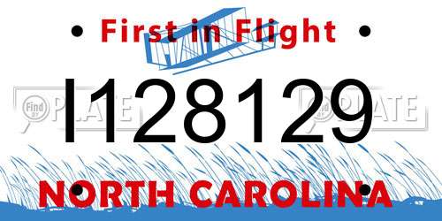 I128129 North Carolina License Plate