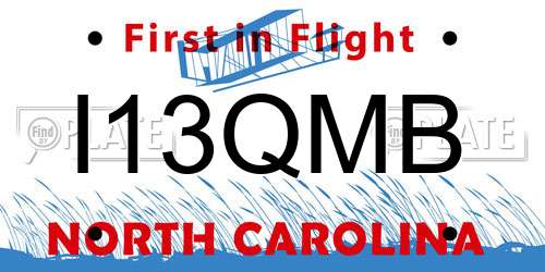 I13QMB North Carolina License Plate