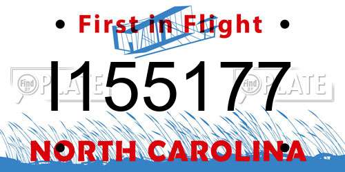 I155177 North Carolina License Plate