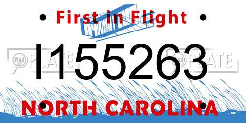 I155263 North Carolina License Plate