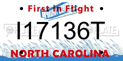 I17136T North Carolina License Plate