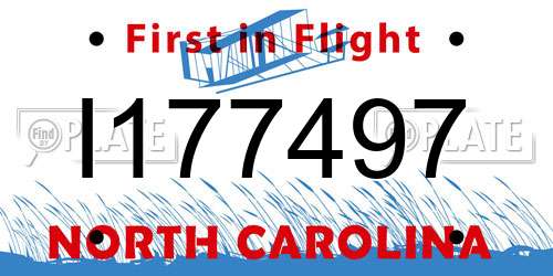 I177497 North Carolina License Plate