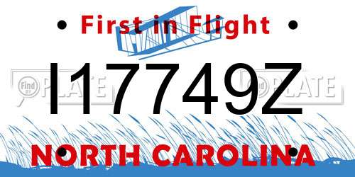 I17749Z North Carolina License Plate