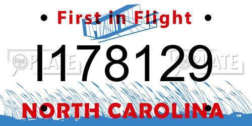 I178129 North Carolina License Plate