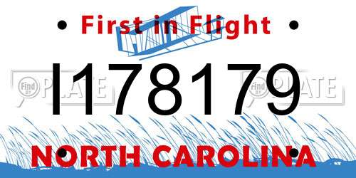 I178179 North Carolina License Plate